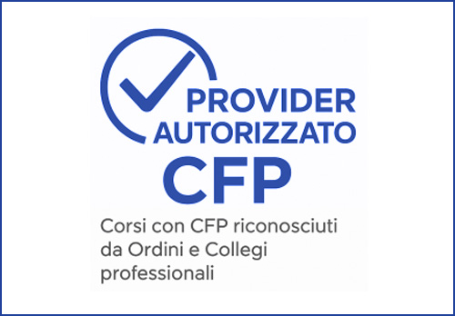 Provider Autorizzato CFP Badge "Provider Autorizzato CFP" – Corsi con crediti formativi riconosciuti da Ordini e Collegi professionali